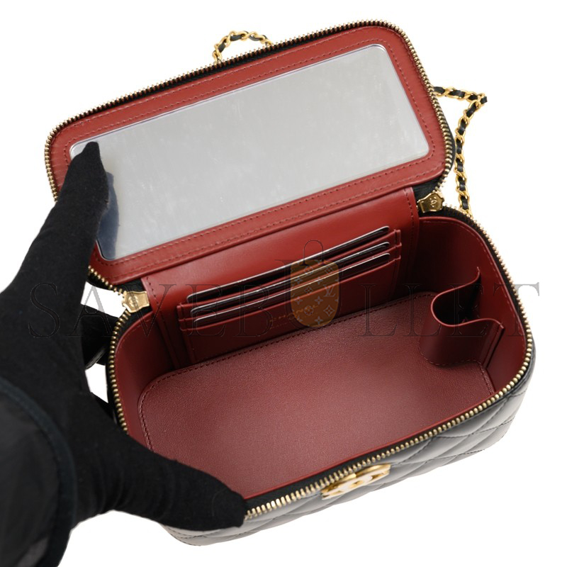 Ch**el cow leather makeup bag box bag crossbody bag shoulder bag women